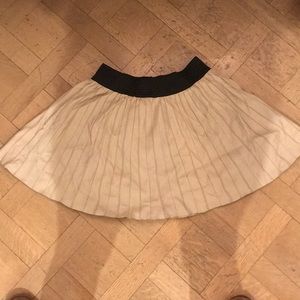 Zara a-line leather nude skirt
